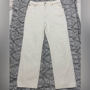 Ultra High Rise Ankle Straight Jean Cream